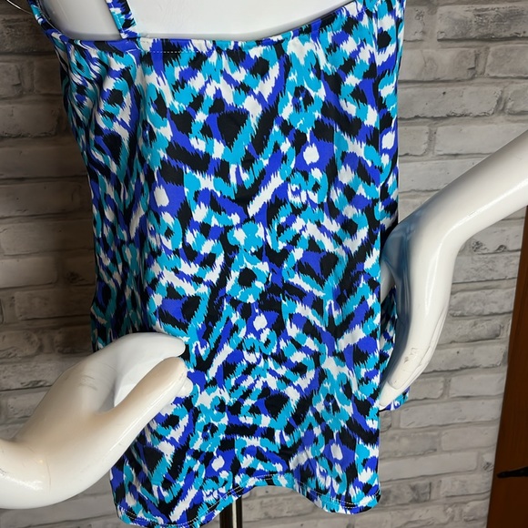 Caribbean Joe bright white purple Aqua black swim top padded bra nylon - Picture 6 of 9